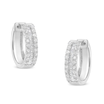 Sterling-Silver Diamond Hoop Earring (1/2 cttw, I-J Color, I2-I3 Clarity)