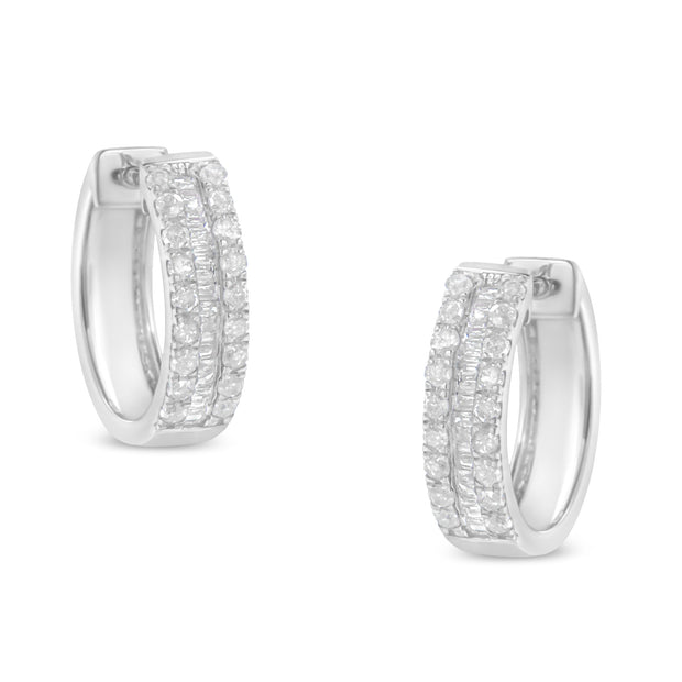 Sterling-Silver Diamond Hoop Earring (1/2 cttw, I-J Color, I2-I3 Clarity)