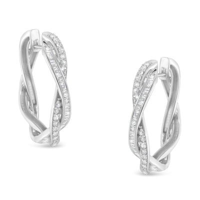 Sterling-Silver Diamond Hoop Earring (0.75 cttw, I-J Color, I2-I3 Clarity)