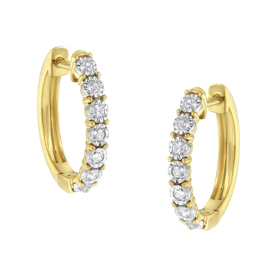 10KT Two-Toned Gold Diamond Hoop Earring (1/4 cttw, J-K Color, I2-I3 Clarity)
