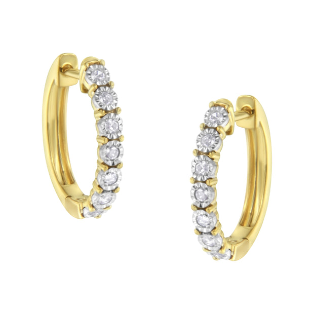 10KT Two-Toned Gold Diamond Hoop Earring (1/4 cttw, J-K Color, I2-I3 Clarity)