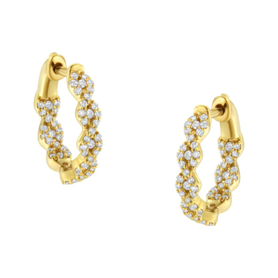 10K Yellow Gold Diamond Huggy Earrings (1/2 cttw, H-I Color, I1-I2 Clarity)