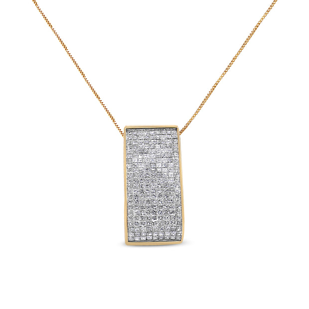 14K Yellow Gold Princess-Cut Diamond Pillar Pendant Necklace (1 5/8 cttw, H-I Color, SI1-SI2 Clarity)