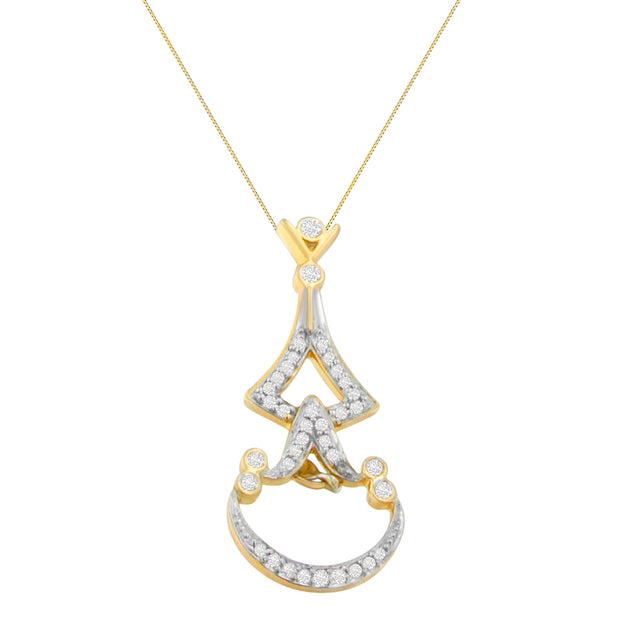 14K Yellow Gold 1/3 cttw Round Diamond Pendant Necklace (H-I, SI2-I1)