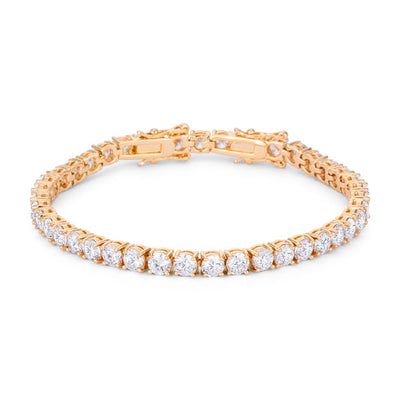 17.6 Ct Gold Plated Tennis Bracelet with Shimmering Round CZ