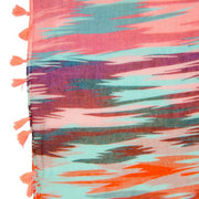 Shira Pink Zebra Infinity Scarf With Tassle Fringe