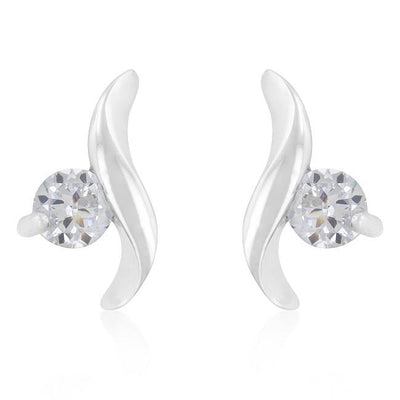 Twisting Solitaire Cubic Zirconia Earrings