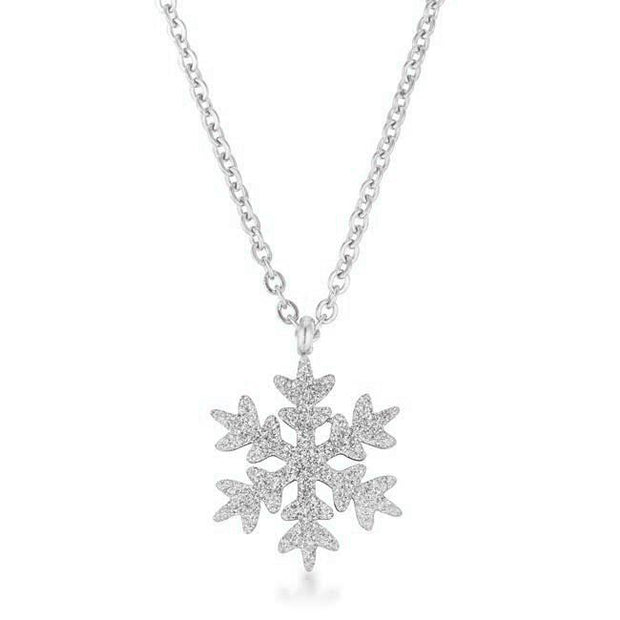 Jenna Stainless Steel Silvertone Snowflake Necklace