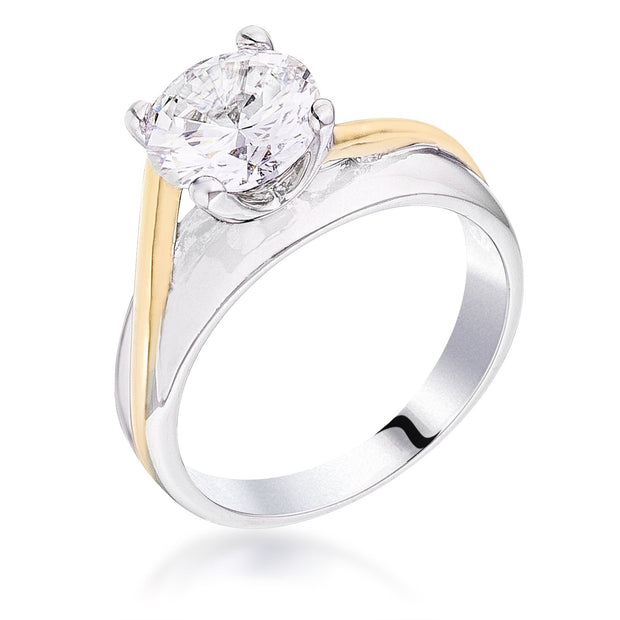 Two-tone Finish Solitaire Engagement Ring