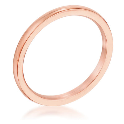 2 mm IPG Rose Goldtone Stainless Steel Wedding Band, <b>Size 5</b>