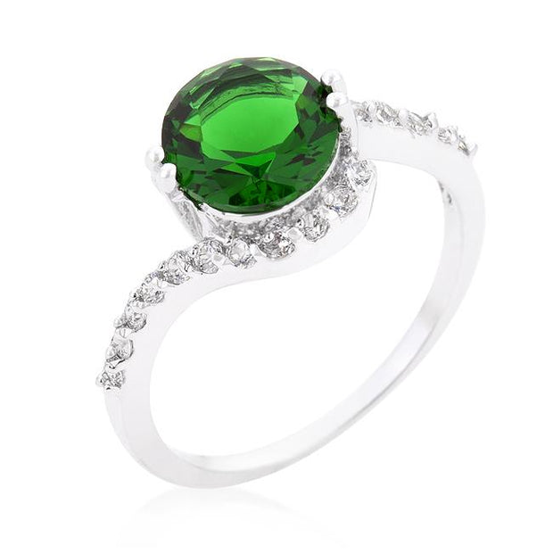 Green Swirling Engagement Ring