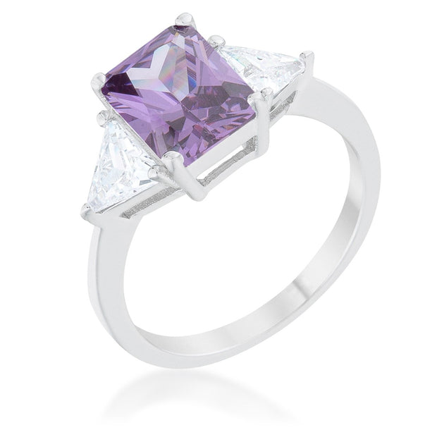 Classic Amethyst Sterling Silver Engagement Ring