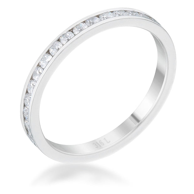 Teresa 0.5ct Clear CZ Stainless Steel Eternity Band, <b>Size 5</b>