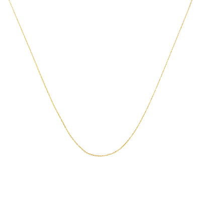 Solid 10k Yellow Gold 0.5MM Rope Chain Necklace. Unisex Chain - Size 18" Inches