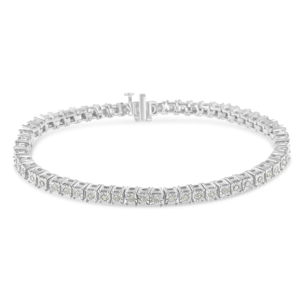 Sterling Silver 1ct. TDW Rose-Cut Diamond Tennis Bracelet (I-J, I3-Promo)