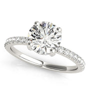 14k White Gold Diamond Engagement Ring with Scalloped Row Band (2 1/4 cttw)