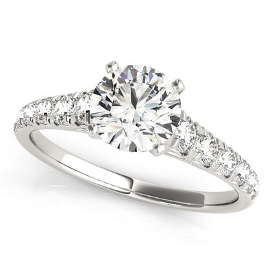 14k White Gold Prong Set Graduated Diamond Engagement Ring (1 7/8 cttw)