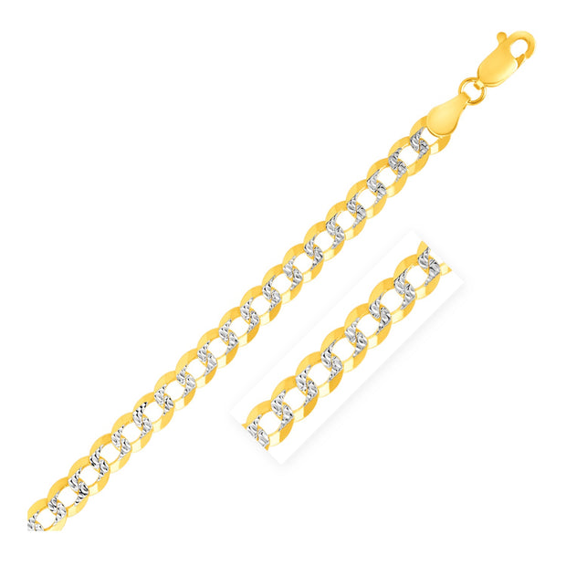 4.7 mm 14k Two Tone Gold Pave Curb Chain