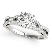 14k White Gold Diamond Engagement Ring with Multirow Split Shank (1 1/4 cttw)
