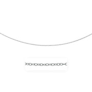 2.5mm 14k White Gold Pendant Chain with Textured Links