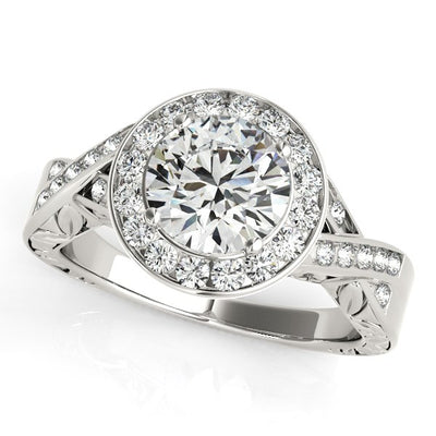 Halo Set Diamond Engagement Ring in 14k White Gold (1 5/8 cttw)