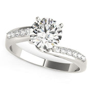 14k White Gold Bypass Round Pronged Diamond Engagement Ring (1 5/8 cttw)