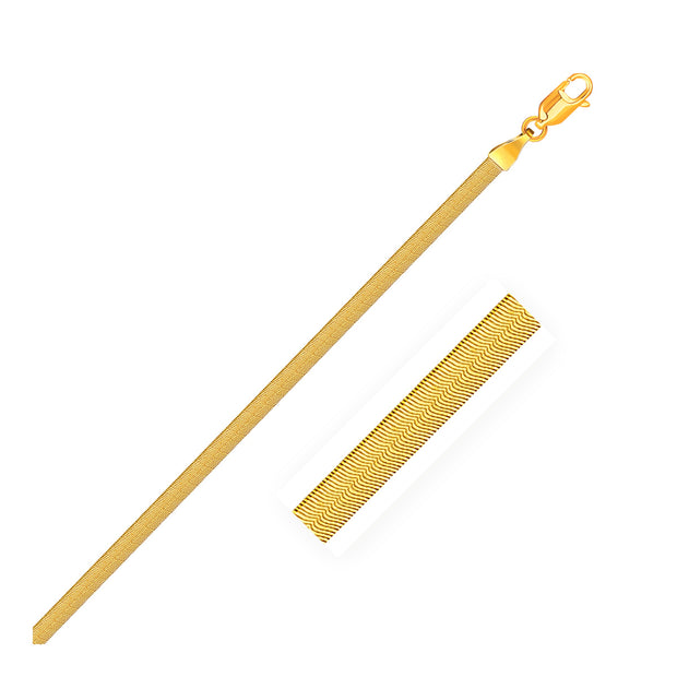 3.0mm 14k Yellow Gold Super Flex Herringbone Bracelet