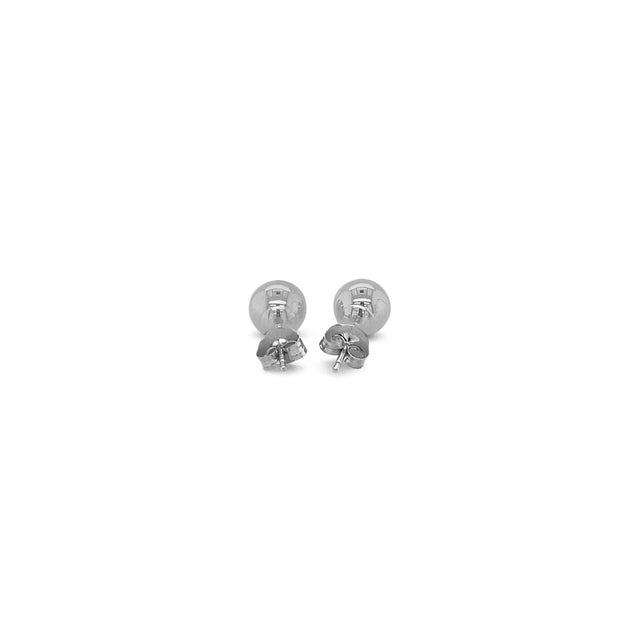 14k White Gold Classic Round Stud Earrings (6.0 mm)