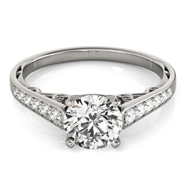 14k White Gold Cathedral Design Diamond Engagement Ring (1 1/4 cttw)