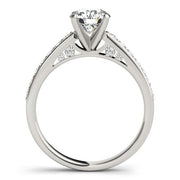 14k White Gold Single Row Prong Set Diamond Engagement Ring (1 3/8 cttw)