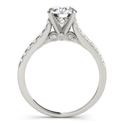 14k White Gold Diamond Engagement Ring With Single Row Band (1 3/4 cttw)