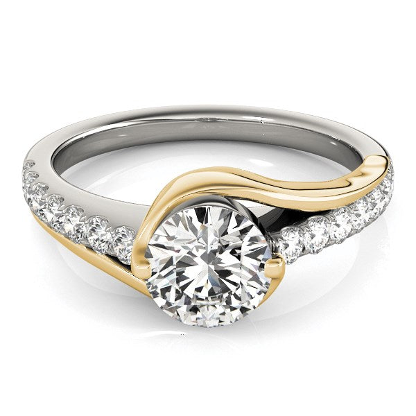 14k Two Tone Gold Split Shank Style Diamond Engagement Ring (1 1/4 cttw)
