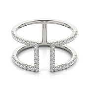 14k White Gold Modern Dual Band Style Diamond Ring (1/2 cttw)