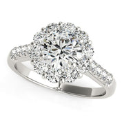 14k White Gold Round Diamond Halo Engagement Ring (2 1/2 cttw)