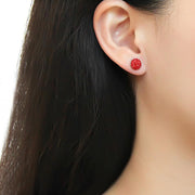 TK3547 - High polished (no plating) Stainless Steel Earrings with Top Grade Crystal  in Siam