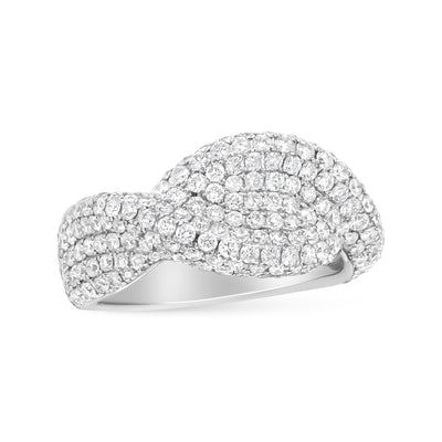 18K White Gold Cluster 2 1/4 Cttw Diamond Fashion Ring (F-G Color, VS1-VS2 Clarity) - Ring Size 7