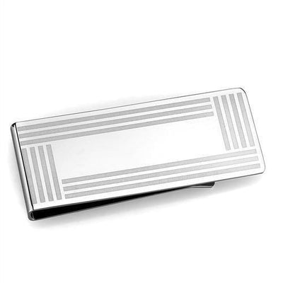 TK2078 - High polished (no plating) Stainless Steel Money clip with No Stone