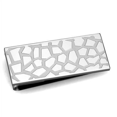 TK2092 - High polished (no plating) Stainless Steel Money clip with No Stone