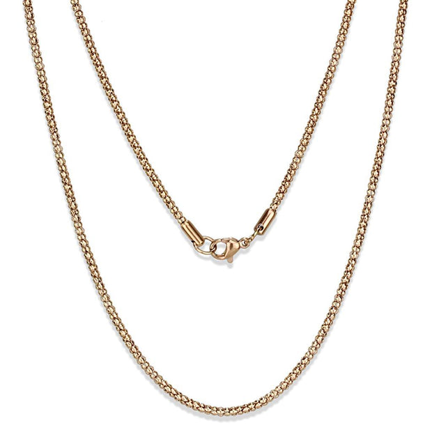 TK2424R - IP Rose Gold(Ion Plating) Stainless Steel Chain with No Stone